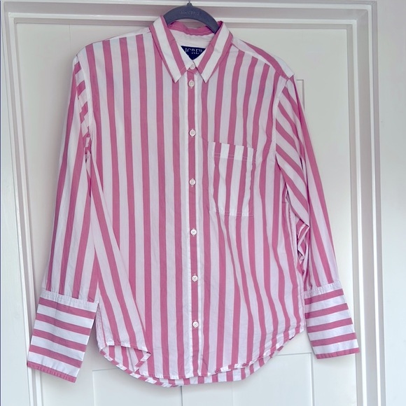 J. Crew | Pink & White Bold Striped Garçon Shirt | Size 6 - Picture 7 of 10